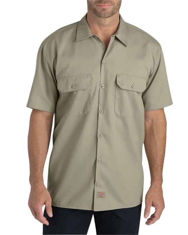 Dickies® FLEX Twill Short-Sleeve Button Down Work Shirt - Men
