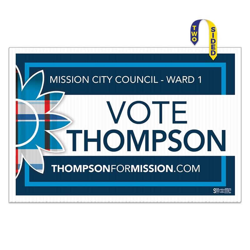 3/16" Corrugated Plastic 2-Sided Yard Sign - 12" x 18"
