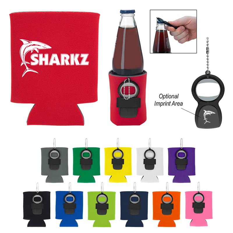Foam Bottle Sleeve with Attached Opener image