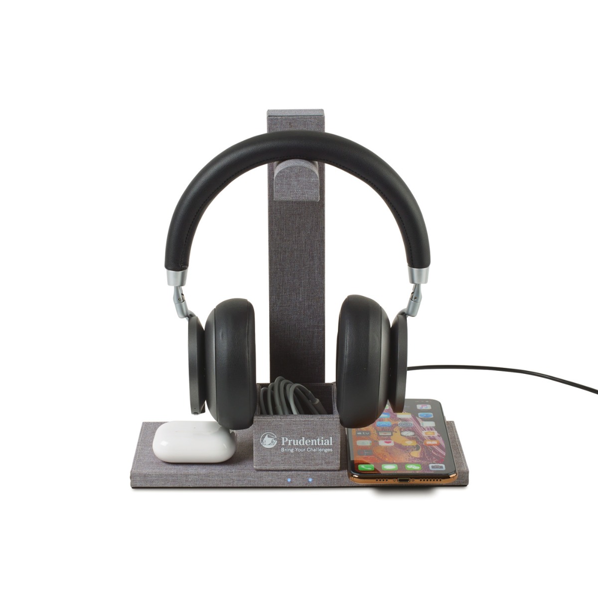 Dual Wireless Charger and Headphone Stand