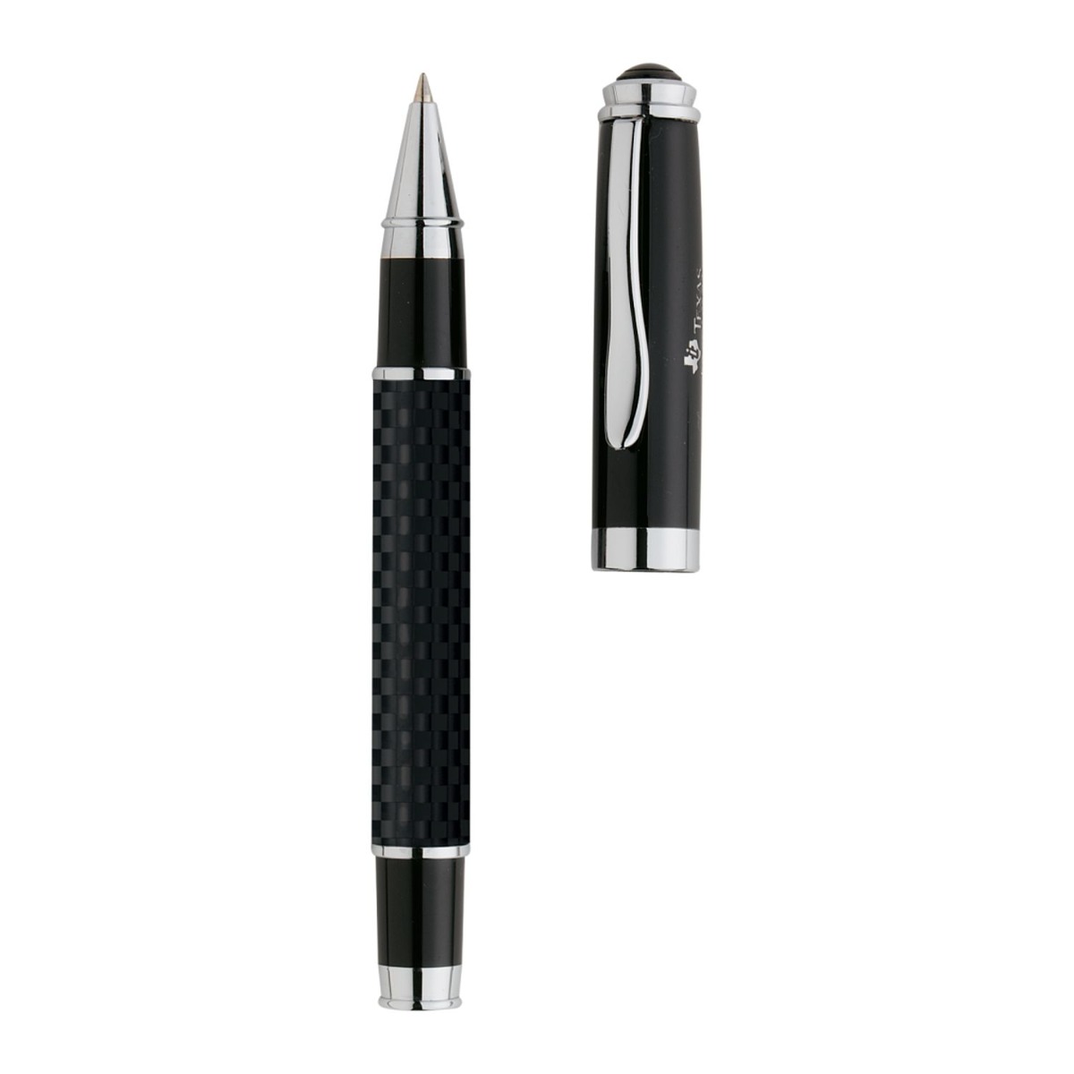 Black Enamel Textured Roller Ball Pen
