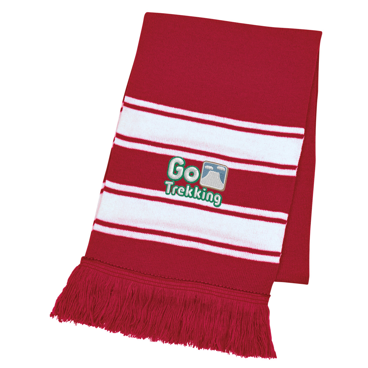 Two-Tone Knit Fringed Scarf image