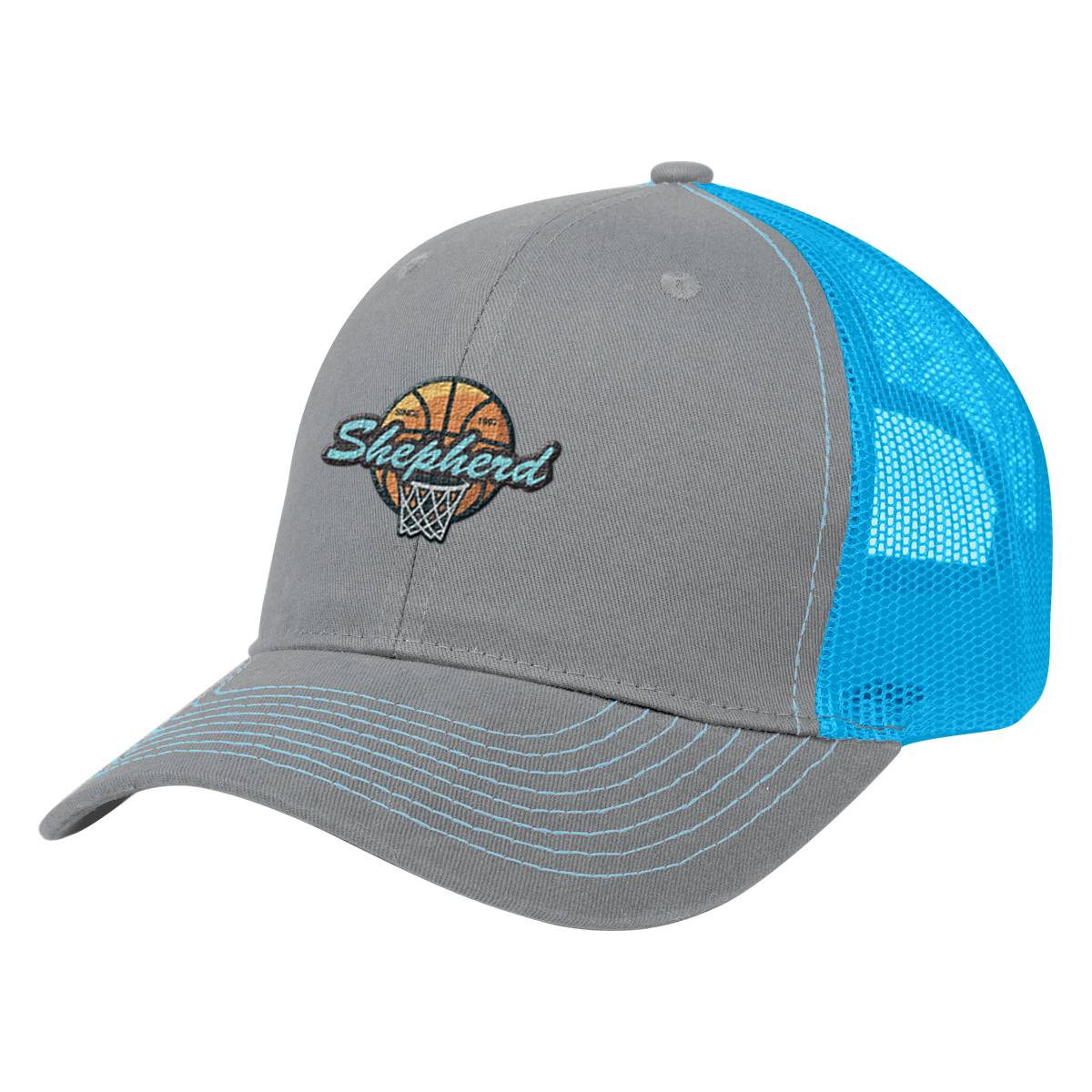 Two-Tone Low Profile Cotton Twill/Mesh Baseball Cap
