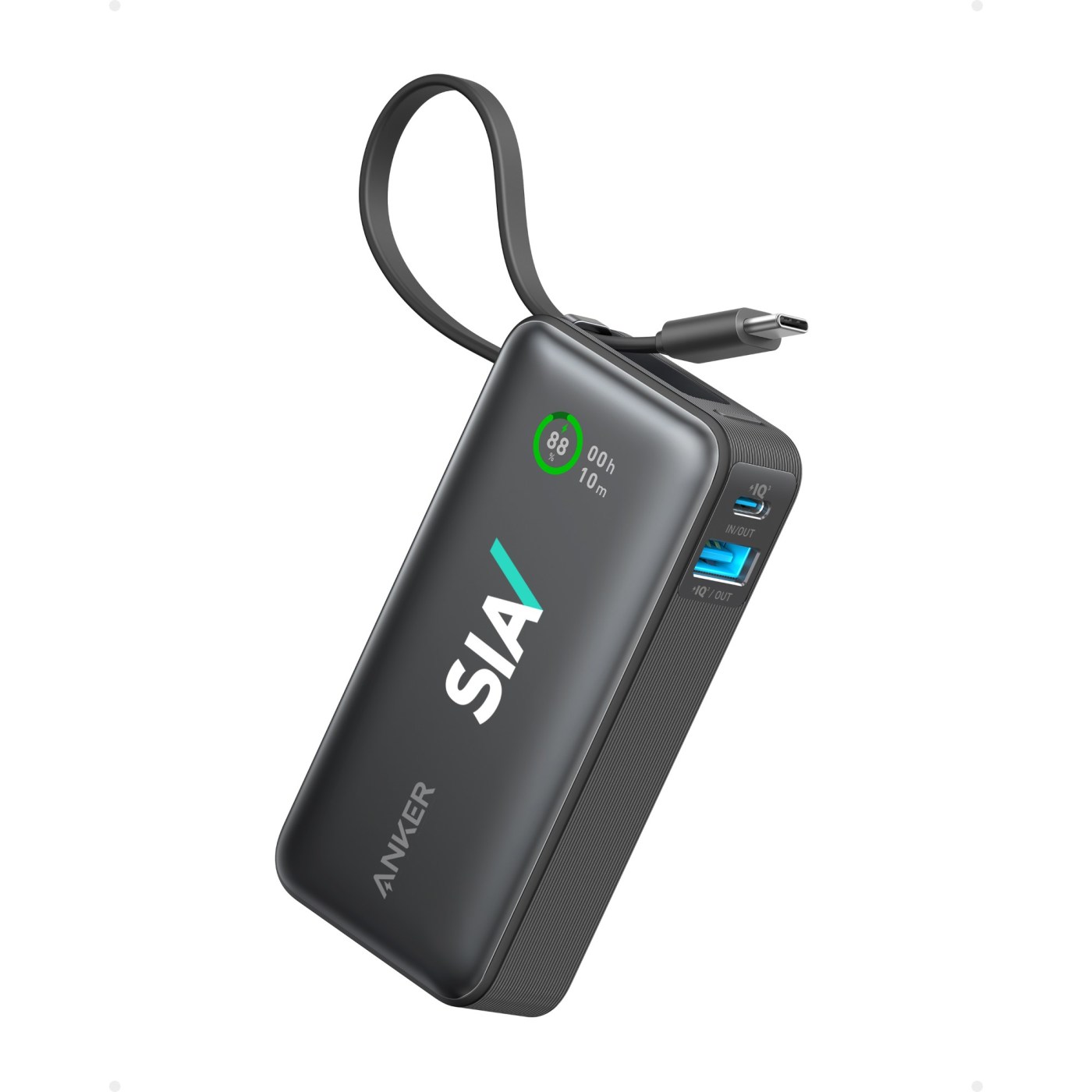Anker® Nano Power Bank with Built-In USB-C Cable – 10,000mAh