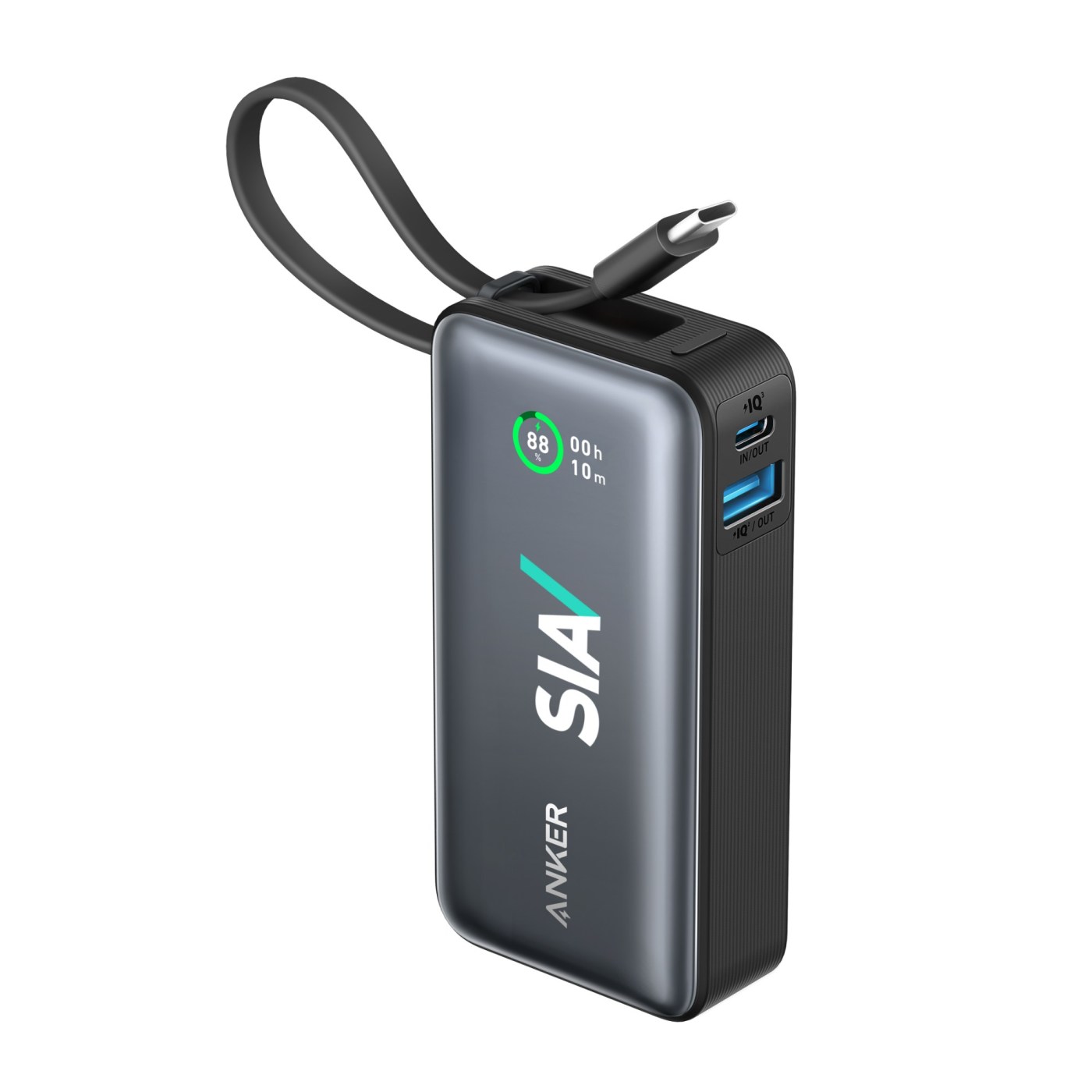 Anker Nano Power Bank with Built-In USB-C Cable  10,000mAh