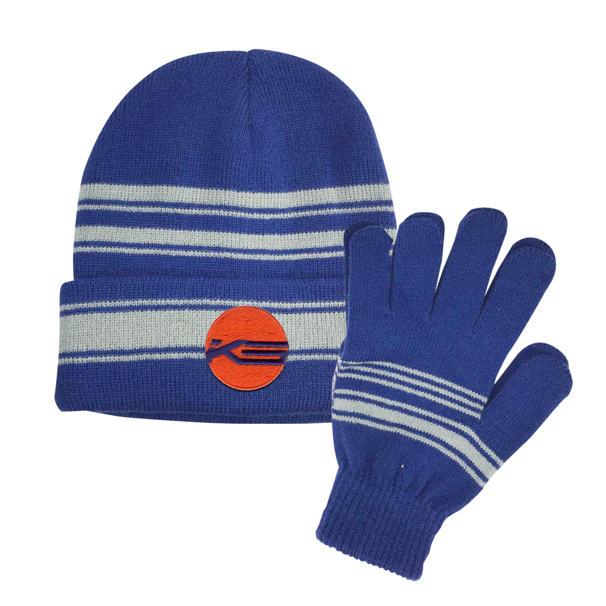 Knit Beanie with Cuff and Glove Set image