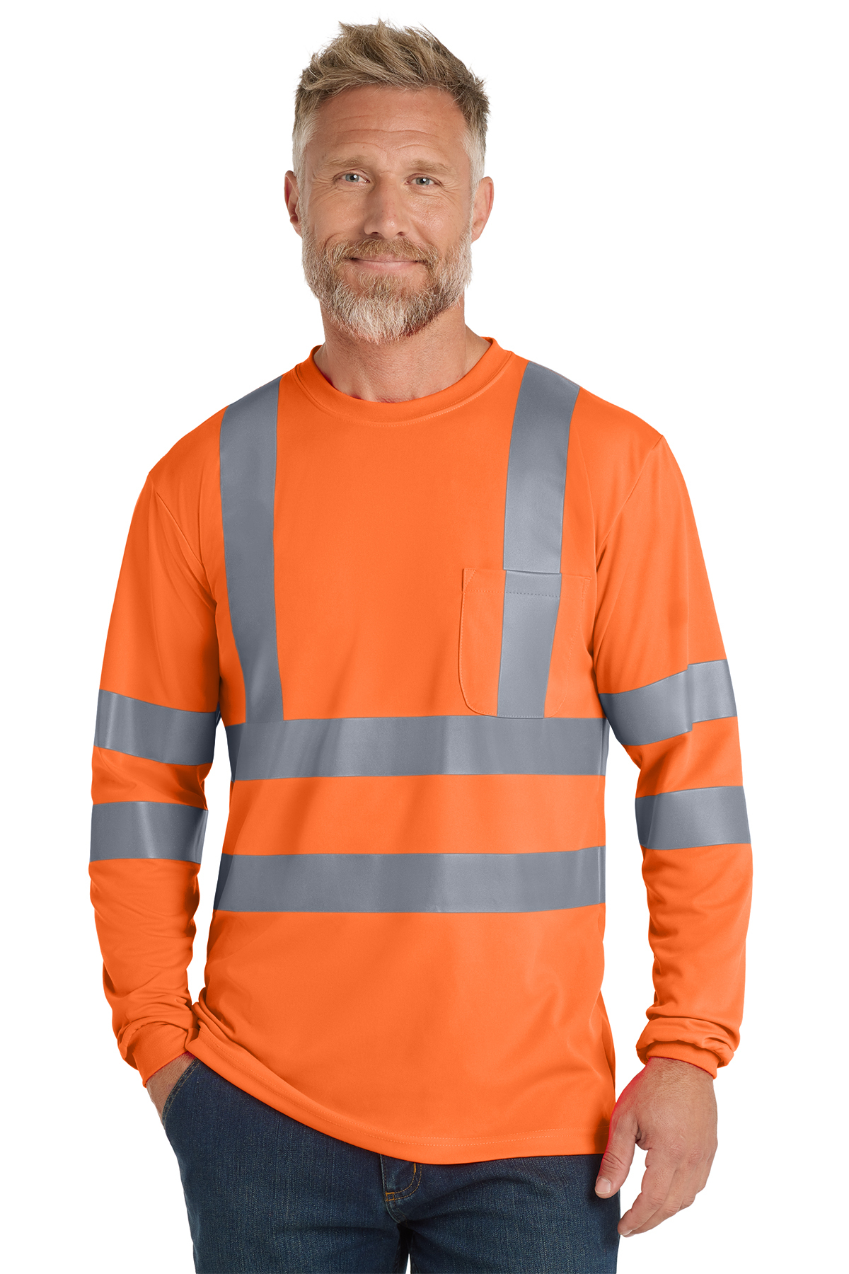 CornerStone® ANSI 107 Class 3 Reflective Long Sleeve T-Shirt - Unisex