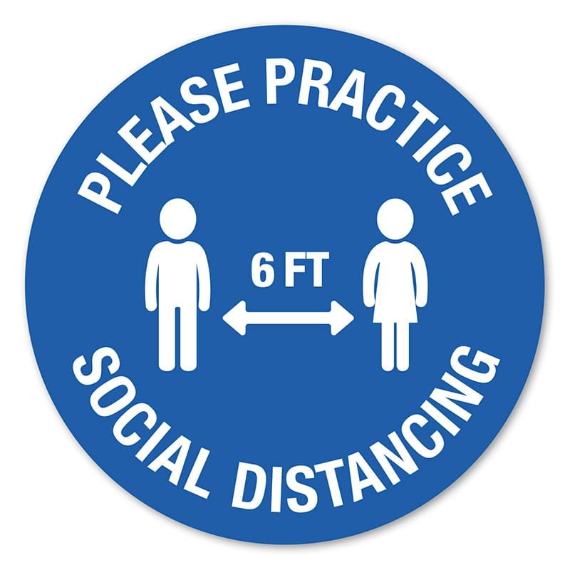 12" Circle Stock Social Distancing Wall Decal