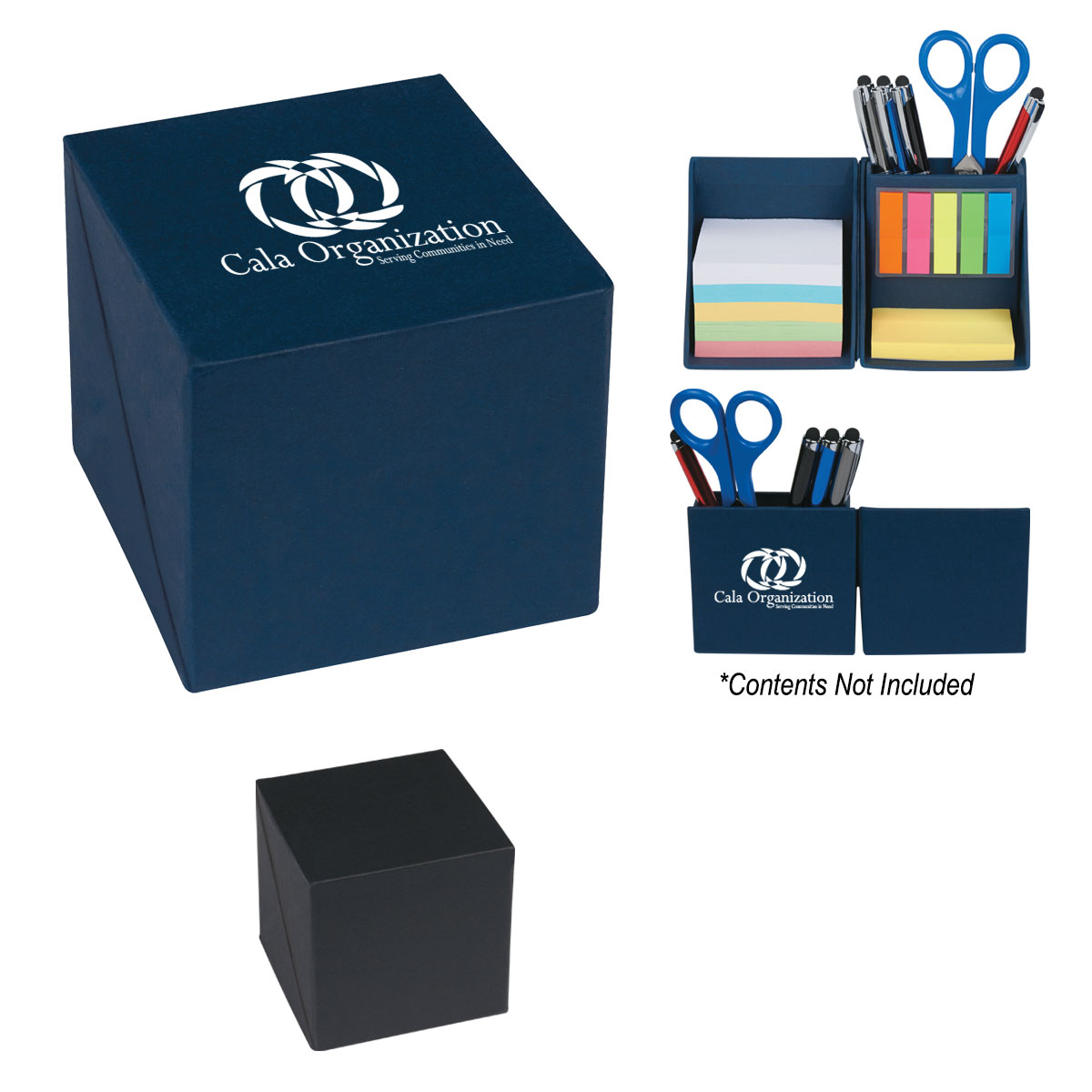 Cube Shaped Desk Set with Sticky Notes & Flags