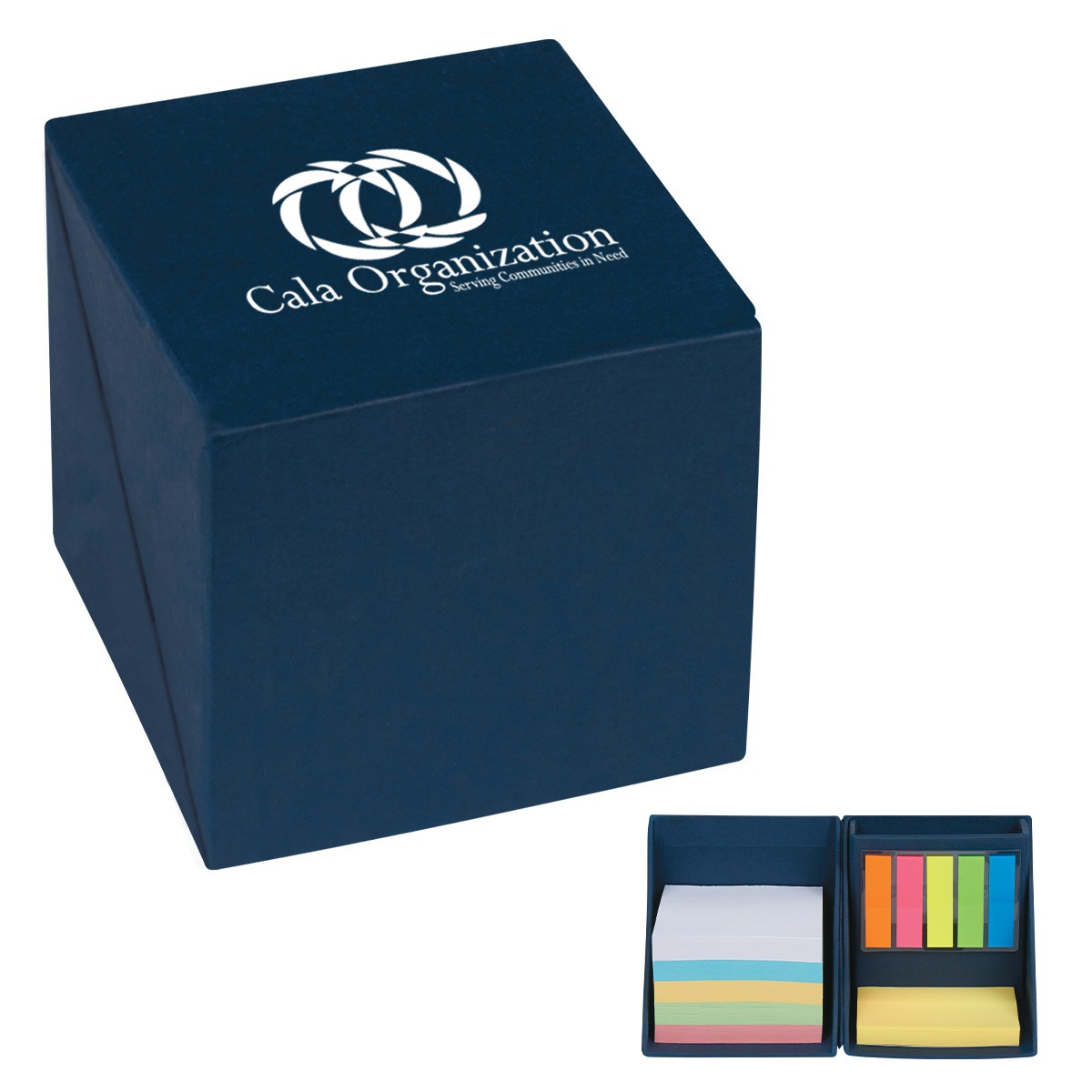Cube Shaped Desk Set with Sticky Notes & Flags