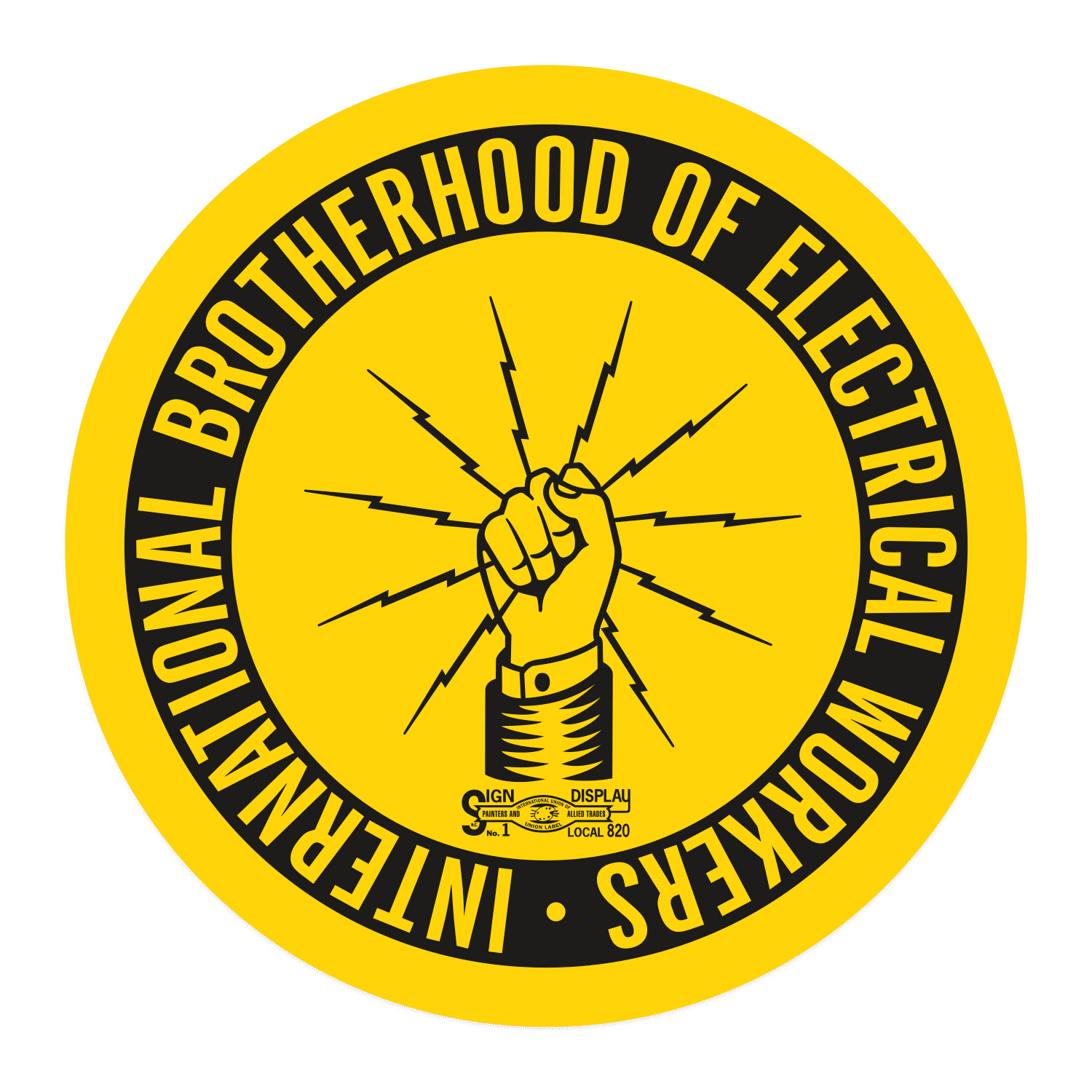Yellow Hard Hat Vinyl Sticker – 2” dia. image