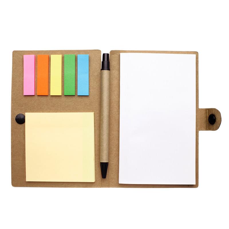 Kraft Notepad with Sticky Flags & Pen