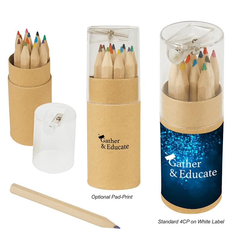 Natural Tube 12-Piece Colored Pencil Set with Sharpener image