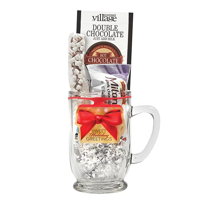 16 oz. Hot Cocoa Gift Set with C-Handle Glass Mug image