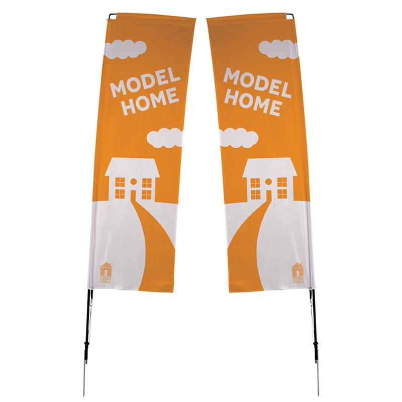 Poly-knit 2-Sided Rectangle Sail Sign with Ground Spike - 10'