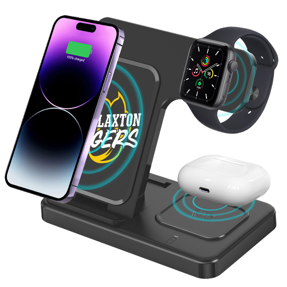 Full Color 15W 3-in-1 Wireless Charger & Stand  