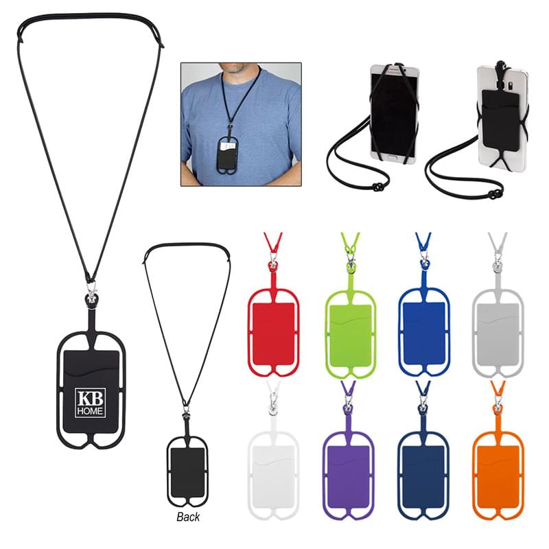 Silicone Lanyard with Phone Holder image