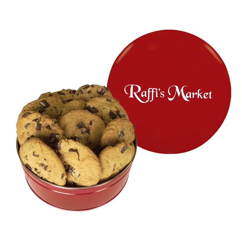 Chocolate Chip Cookies in Large Round Tin