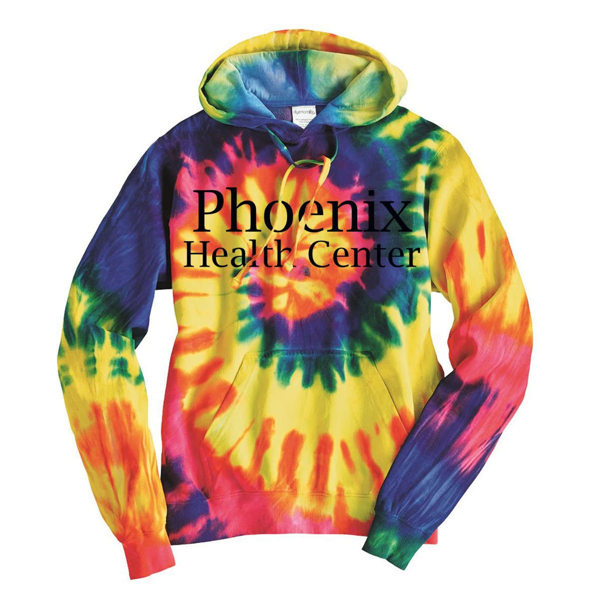 Dyenomite Multi-Color Spiral Pullover Hooded Sweatshirt image
