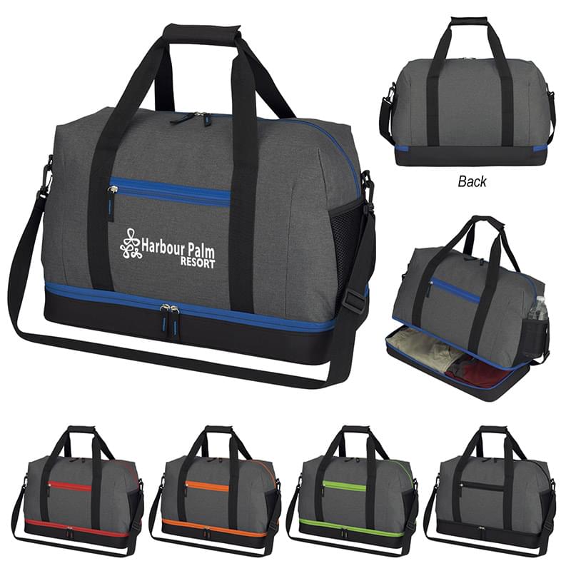 Tri-Colored Duffel Bag - 20" x 12 1/2" x 10"
