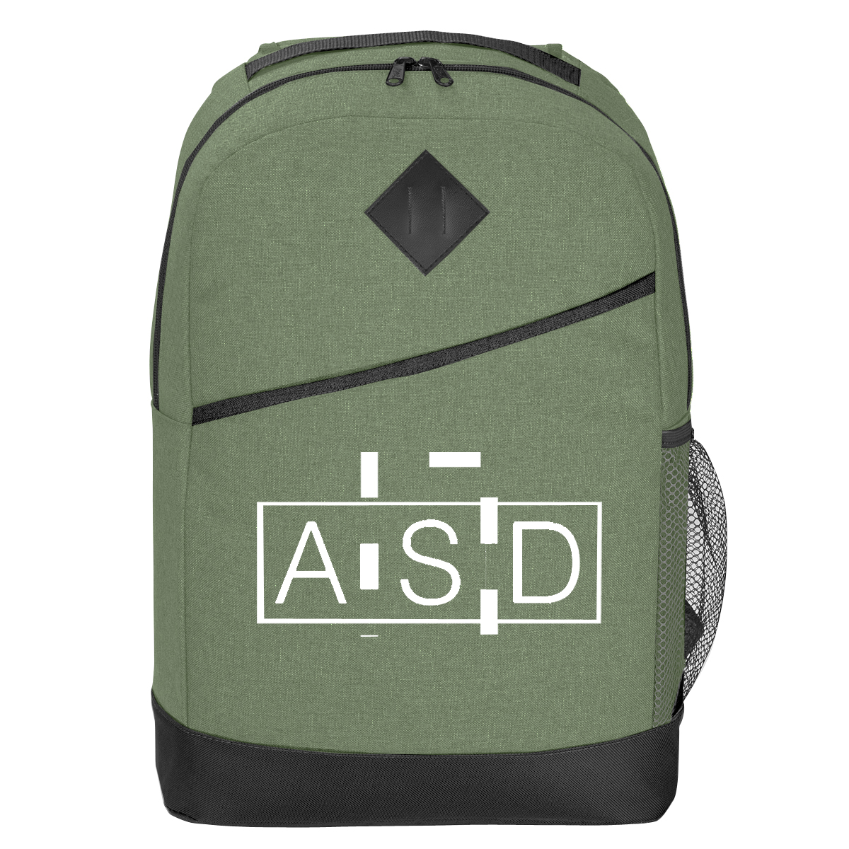 Heathered Polycanvas Backpack with Front Zipper