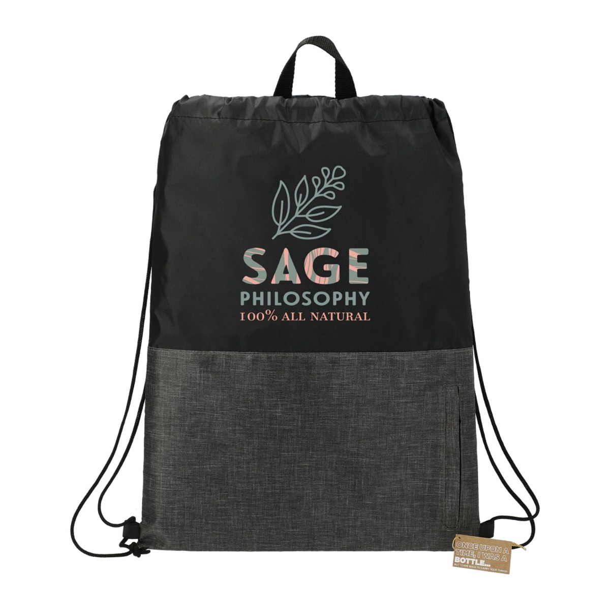 Zippered Recycled Drawstring Bag image