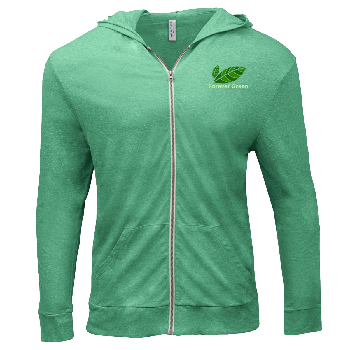 Threadfast Apparel Triblend Full-Zip Light Hooded Sweatshirt - Unisex