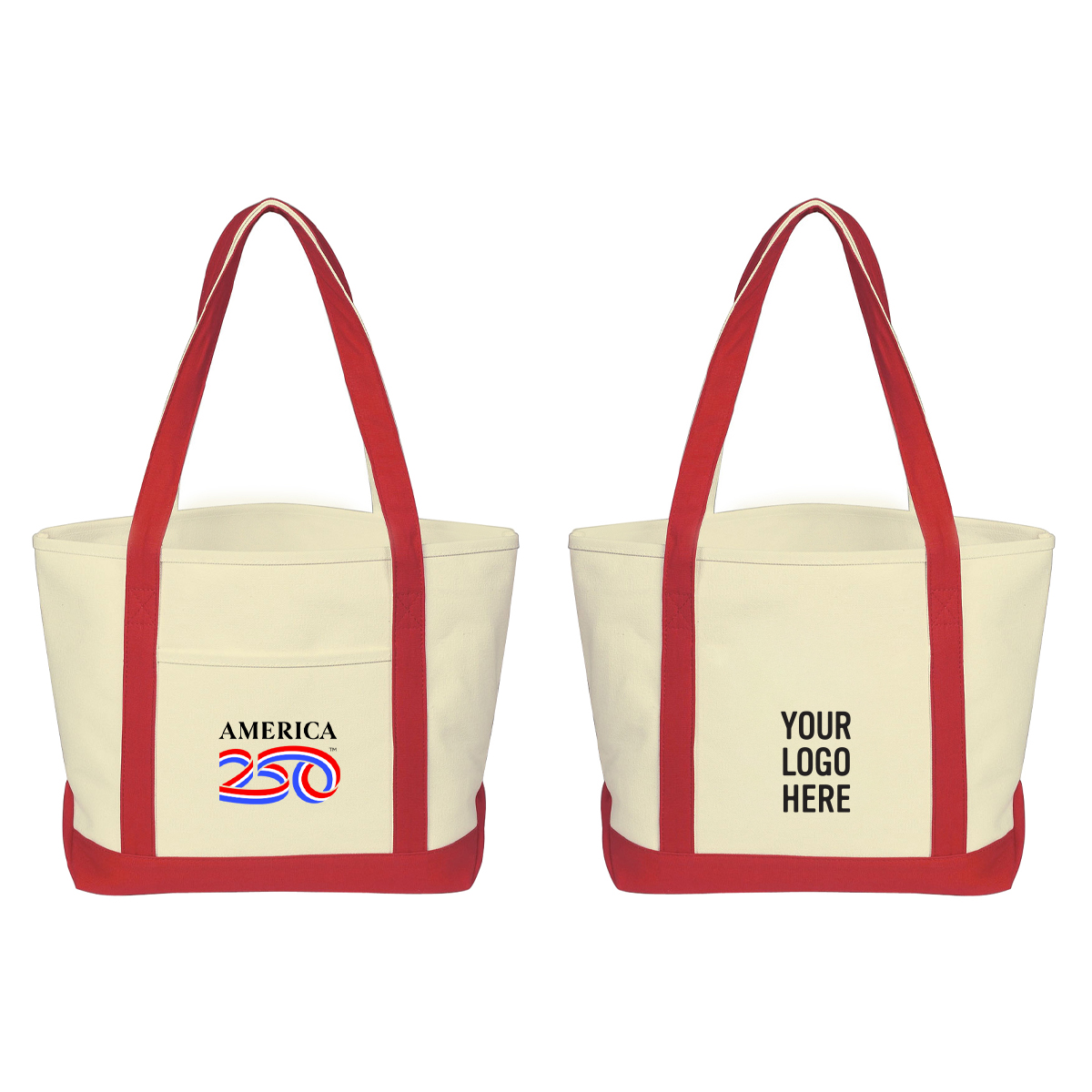 America250™ Starboard 24 Oz. Recycled Cotton Canvas Tote Bag
