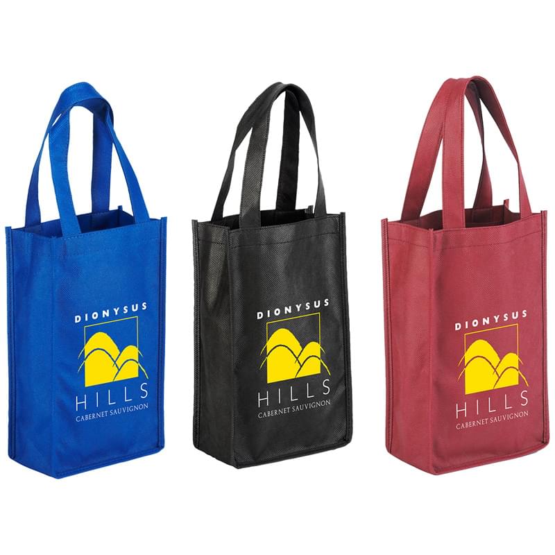 Recyclable Non-Woven Double Wine Tote - 7" x 11" x 3 1/2" image