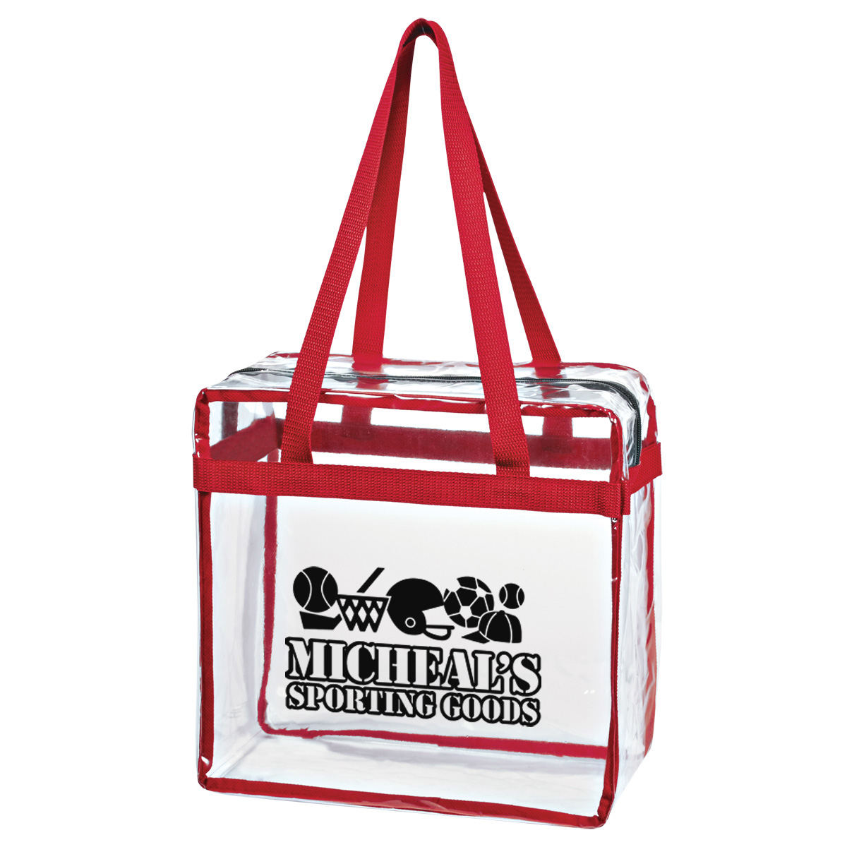 Clear Zippered Stadium Tote Bag - 12" x 12" x 6" image