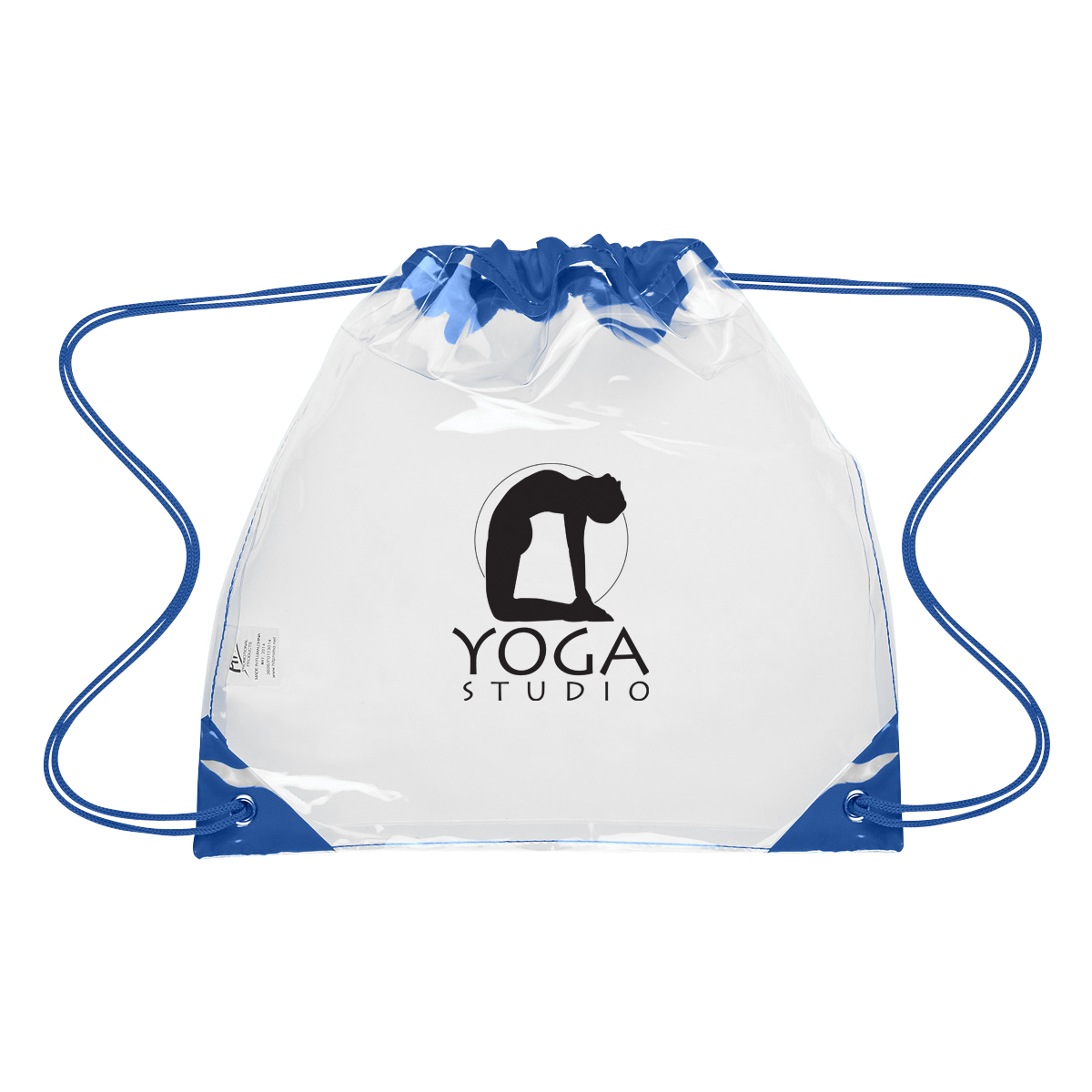Clear Drawstring Bag with Reinforced Corners - 12" x 12" image