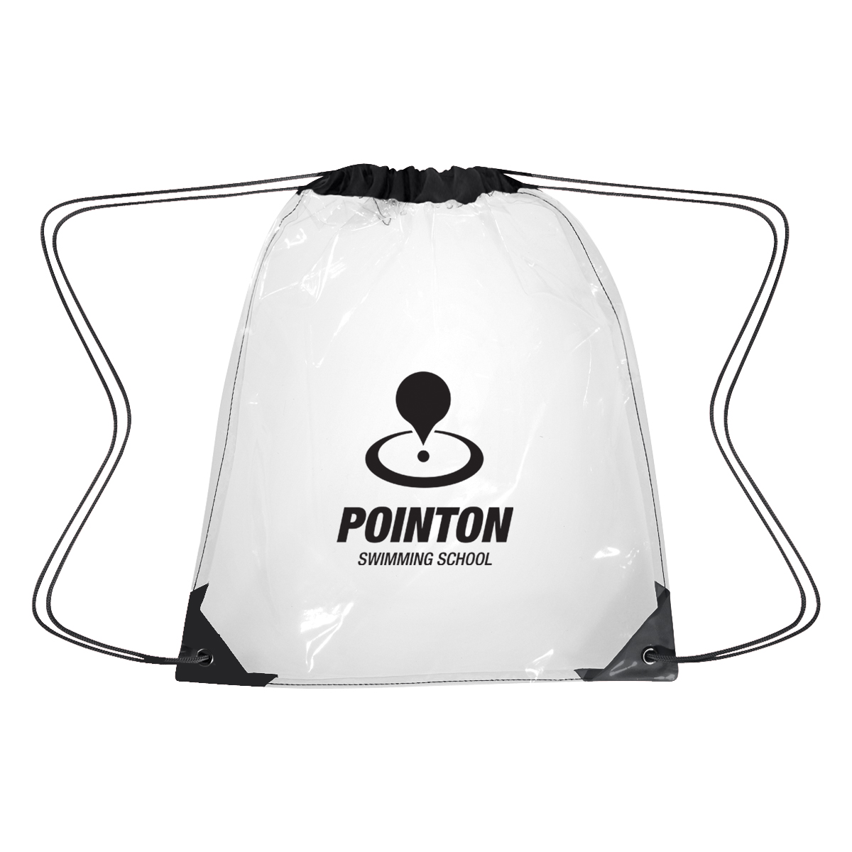 Clear Drawstring Bag with Reinforced Corners - 14" x 17" image