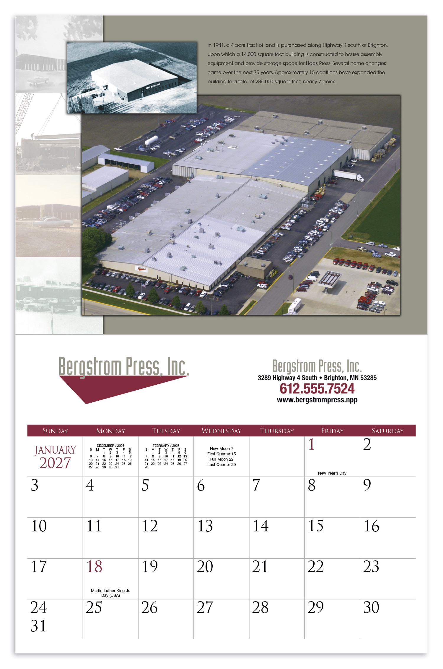 Small Quantity Custom Calendar - Stapled
