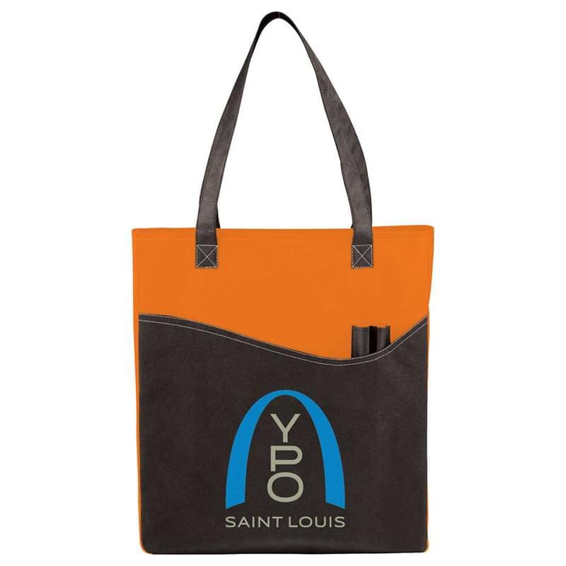 Non-Woven Convention Tote Bag with Pocket - 17" x 15" x 3" image