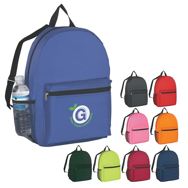 Polyester Front Zippered Backpack with Carry Handle image