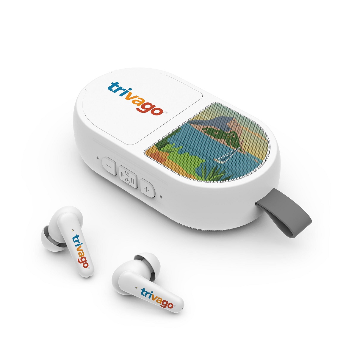 Powerstick® Alto Mini Speaker & Wireless Earbud Combo