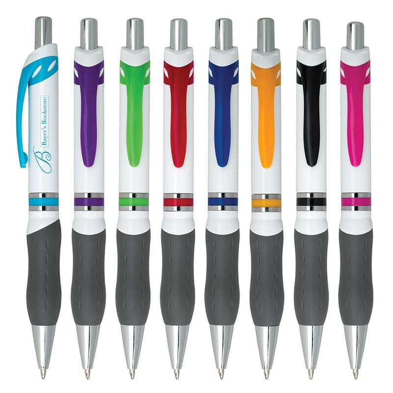 Retractable Comfort Grip Pen with Colored Accent image