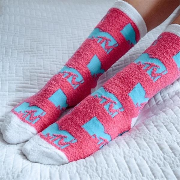 Tall Crew-Length Fuzzy Socks