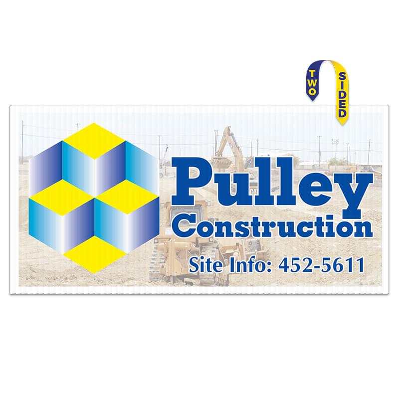 3/16" Corrugated Plastic 2-Sided Yard Sign - 12" x 24"