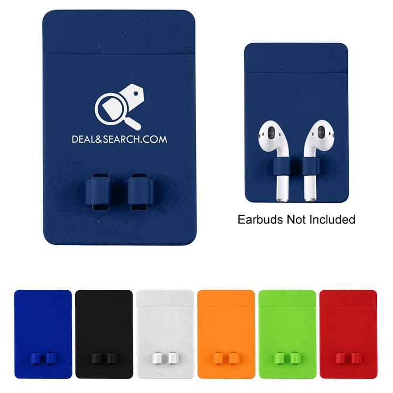 Silicone Phone Wallet with Earbuds Holder image