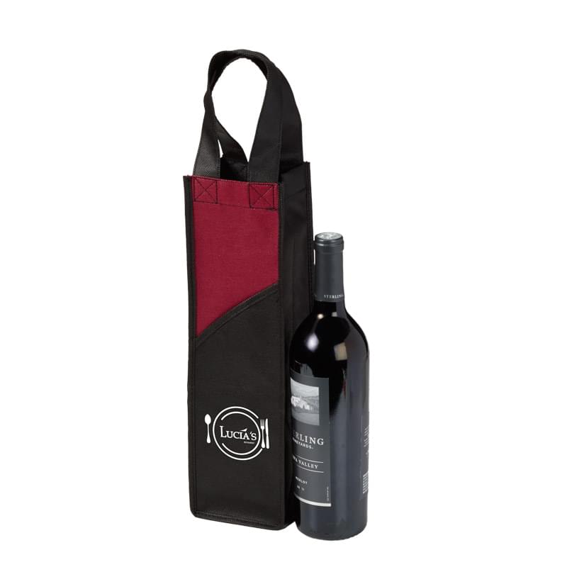 Two-Tone Single Wine Tote Bag -  14" x 4" x 3 3/4" image