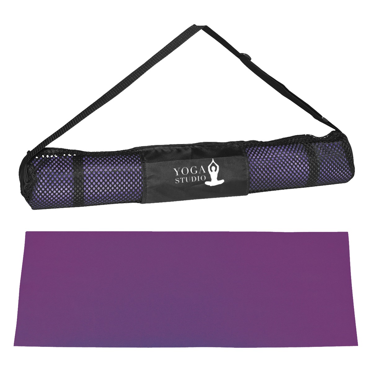 PVC Yoga Mat with Nylon Mesh Carry Bag - 68" x 24" image
