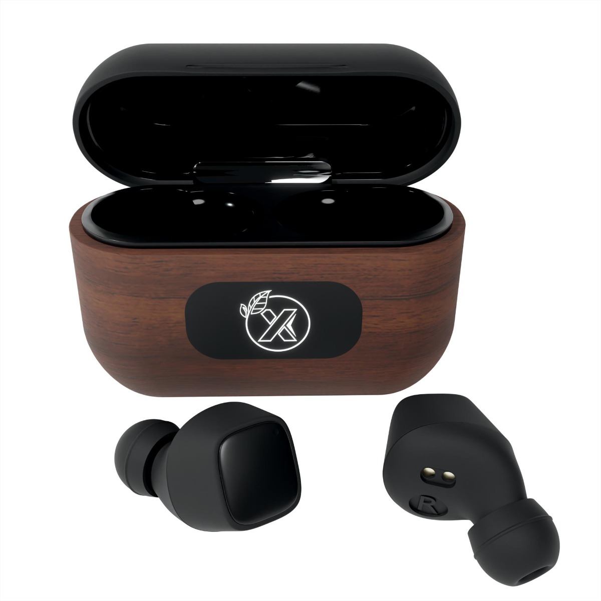 SCX Design® Walnut Wood Wireless Earbuds & Charging Case