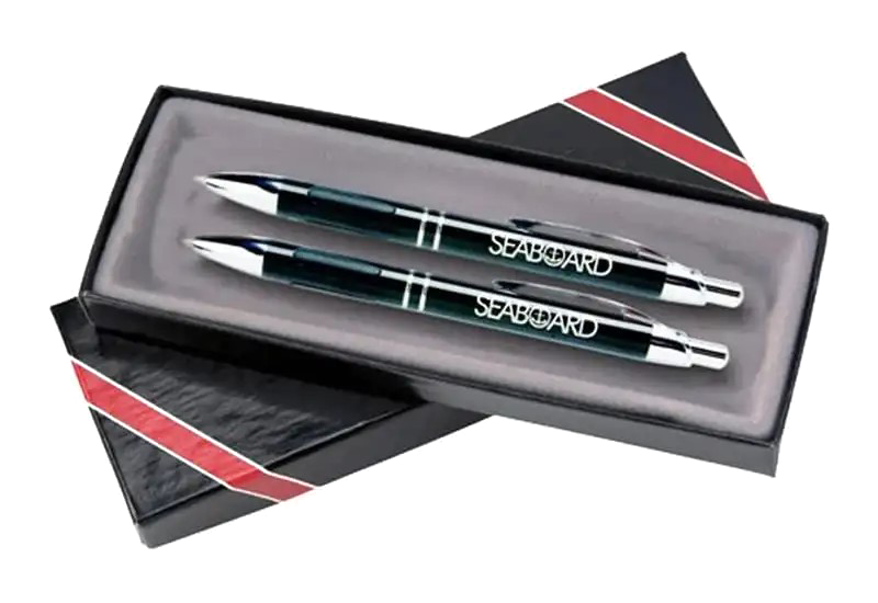 Retractable European Style Pen & Pencil Set with Teardrop Grips