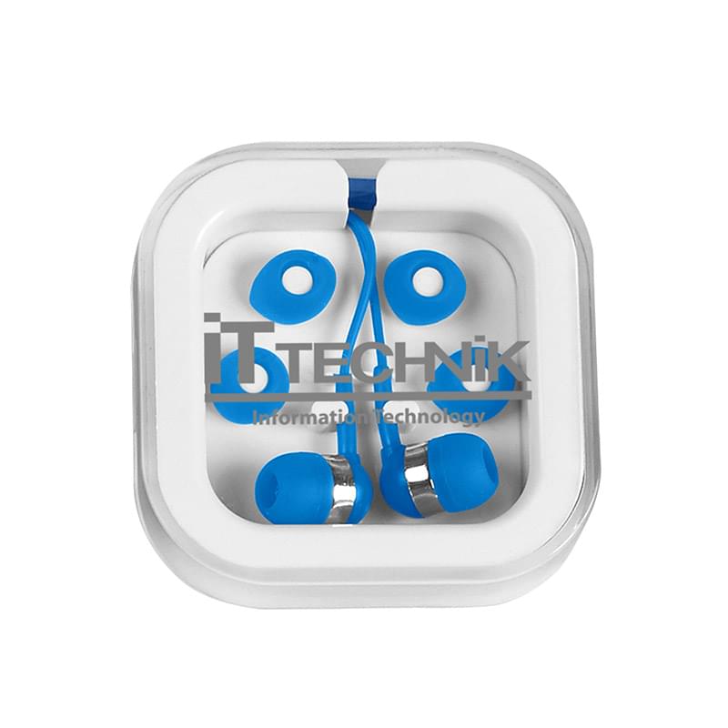 Earbuds with Plastic Travel Case