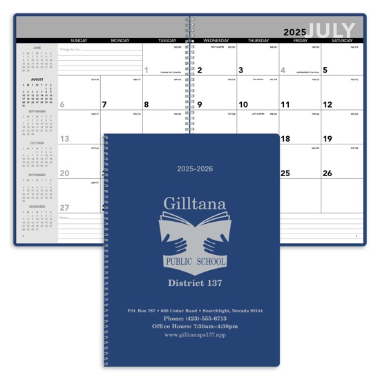 Spiral Bound Academic Monthly Planner