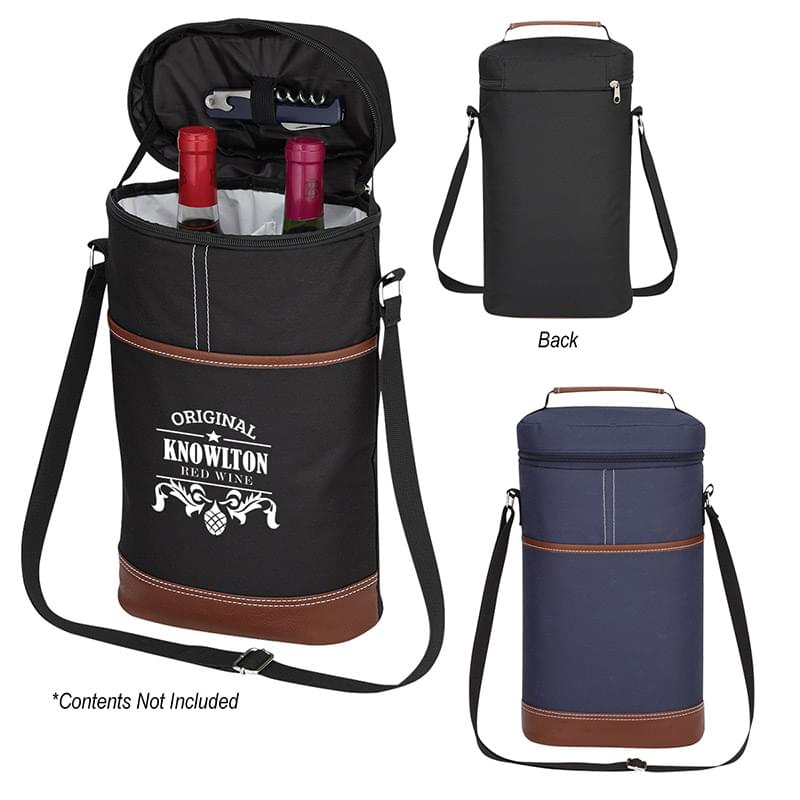 Double Wine Insulated Cooler Bag - 8" x 14" x 4" image