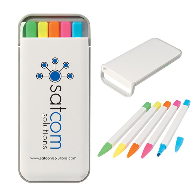 5-in-1 Highlighter Set with Plastic Case