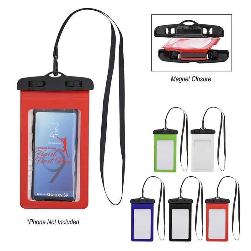 Water-Resistant PVC Phone Pouch with Lanyard image