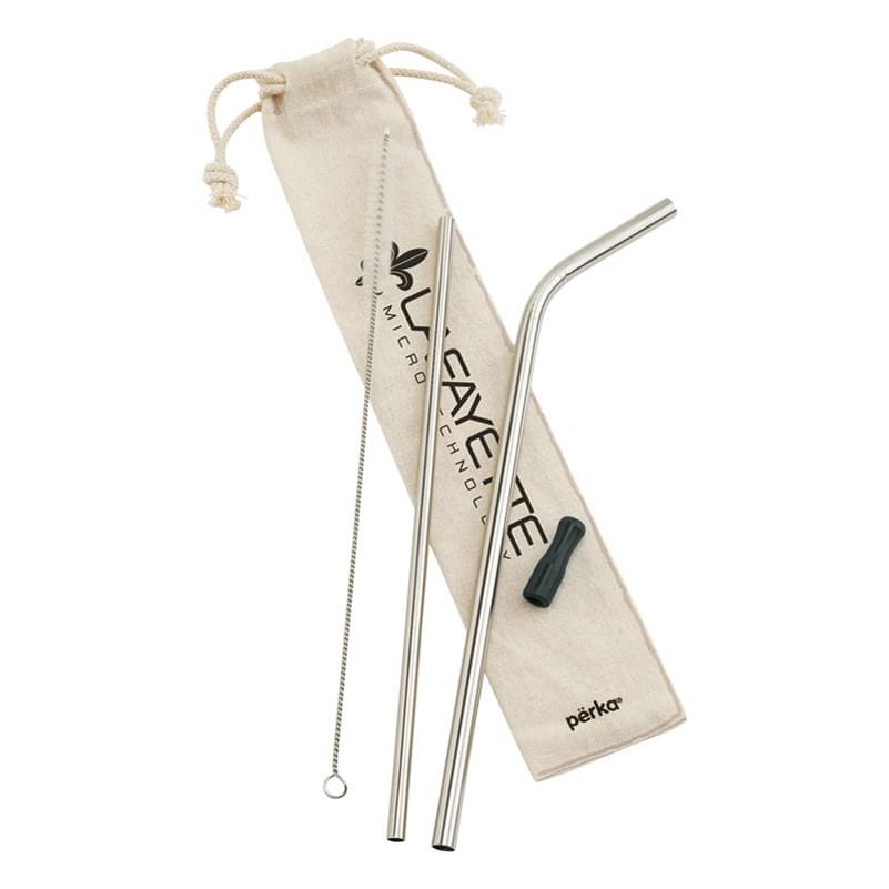 Përka® 5 Piece Stainless Steel Straw Set